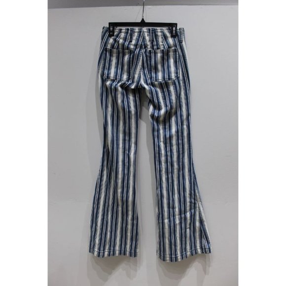 Free People Retro Striped Flare Leg jeans boho - Picture 3 of 15